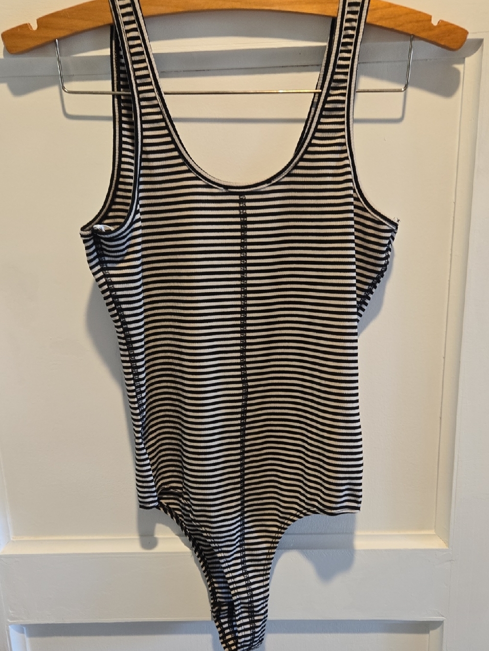 Lulus Striped Black & Tan Tank Bodysuit - Picture 9 of 11
